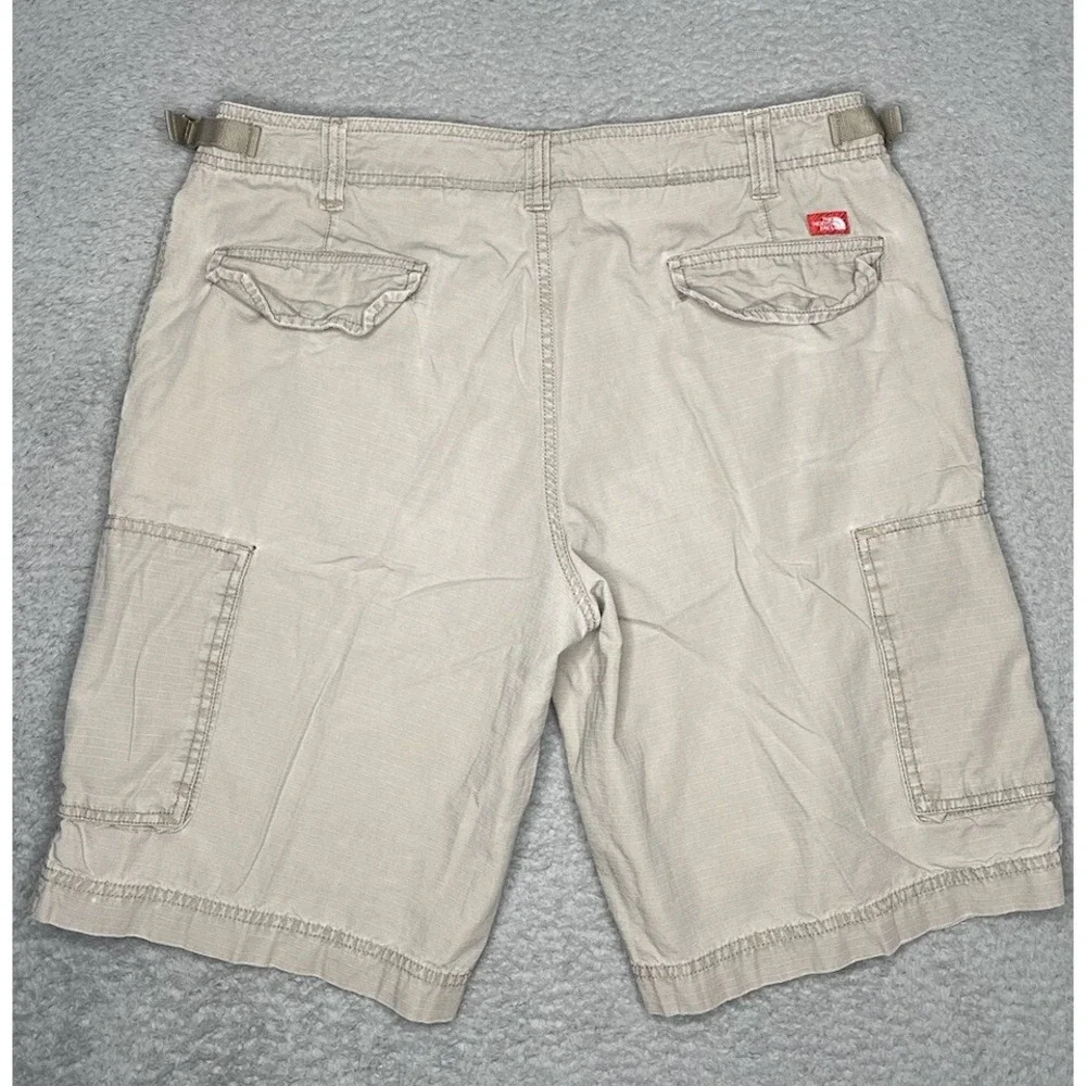 North‎ Face Shorts Mens 36 Beige Cargo Zip Pockets Rip Stop Outdoors Hiking